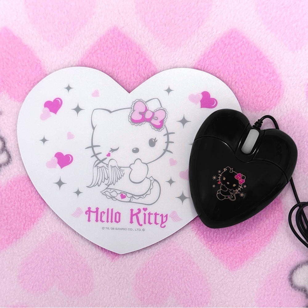Hello Kitty Devil & Angel Computer Mouse + Mousep… - image 1